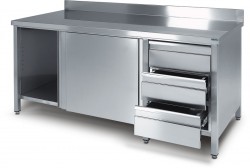 Stainless Steel Counter with Drawers