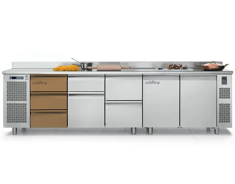 Coldline refrigerated counters for commercial kitchens