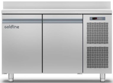 Coldline 2 Door Work Top Chiller with Splashback GN Counter Made in Italy