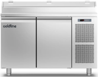 Coldline Prep-Station GN Counter Chiller 2 Doors with GN 1/3 Top – Made in Italy
